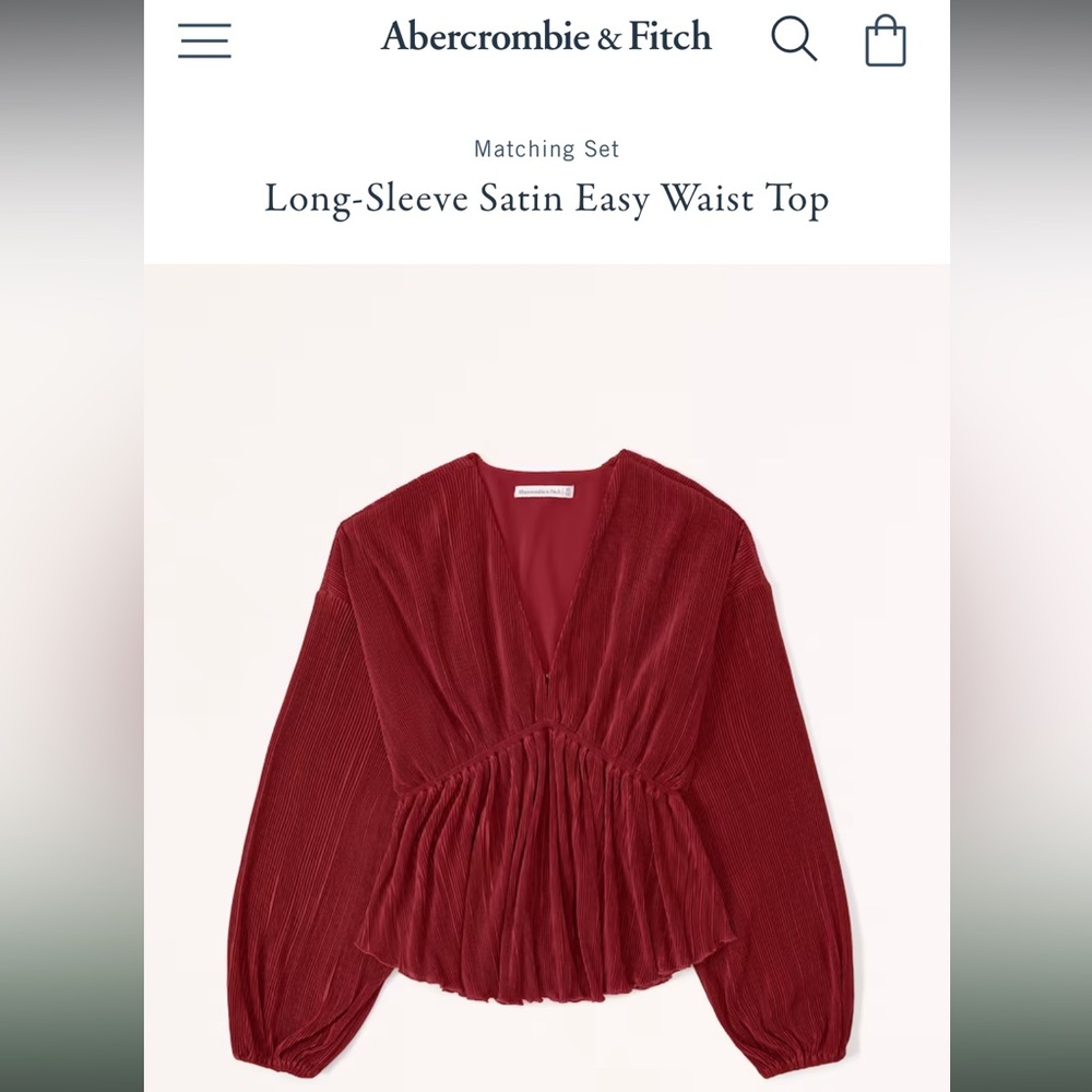 Abercrombie and Fitch too, size M, never worn, satin, easy-waist top